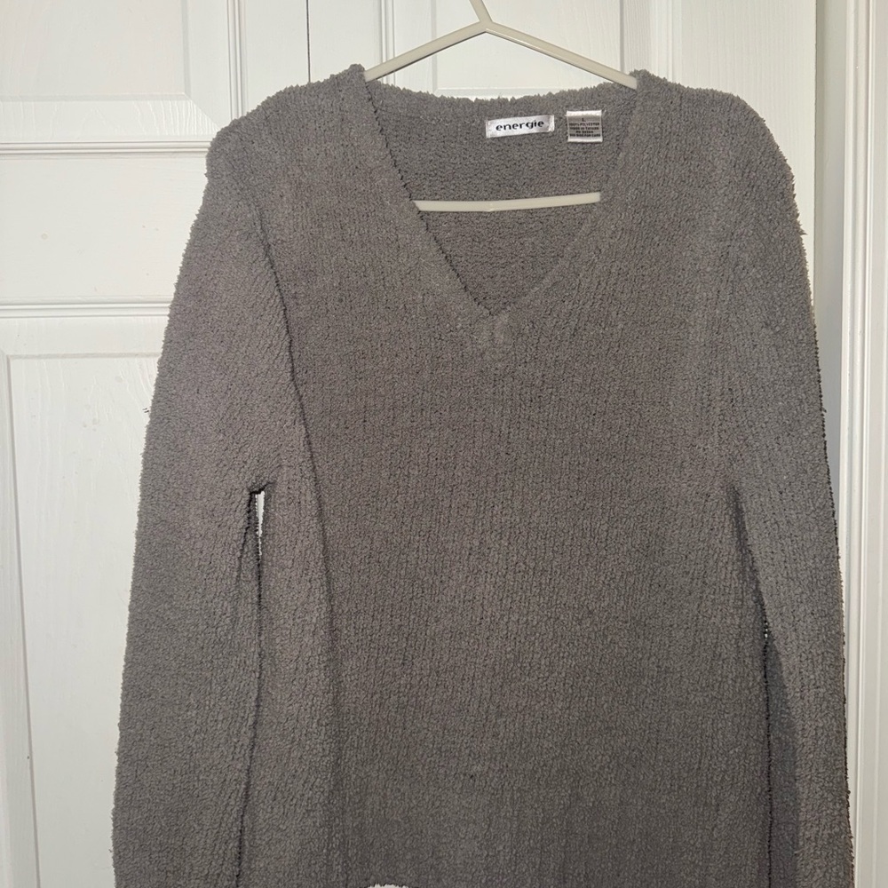 Everly Gray V-Neck Sweater